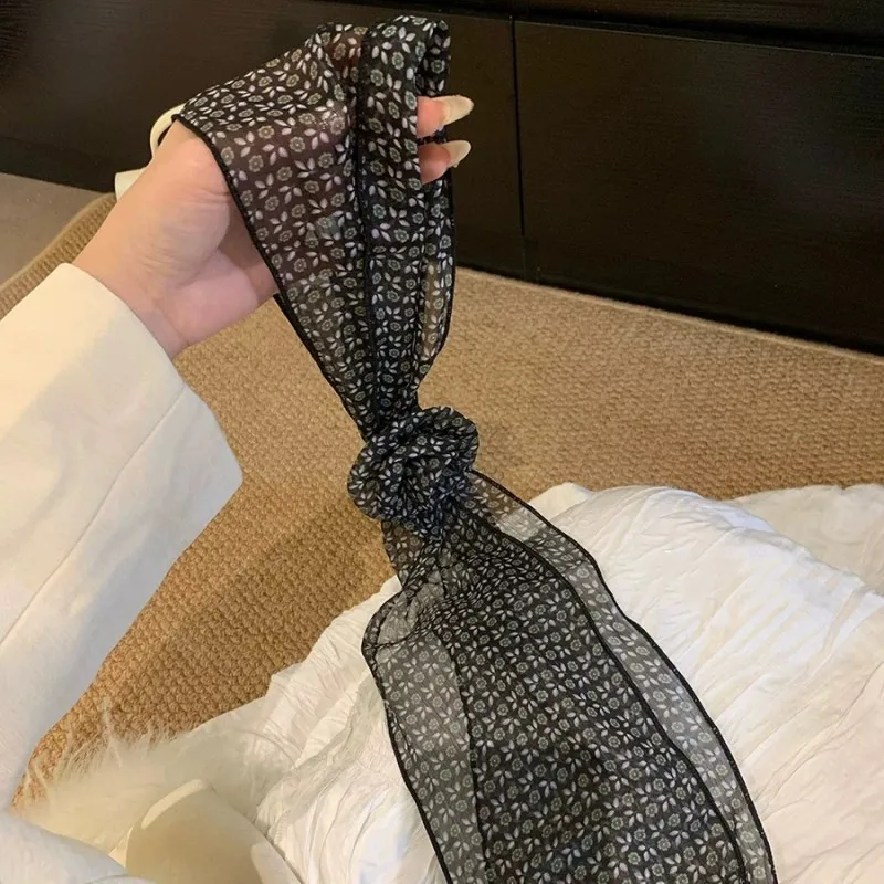 

3D шарф с розой для женщин, элегантный декоративный шифоновый галстук, тонкая лента, съемная заколка для волос с цветком розы, шелковый шарф, подарки для девочек