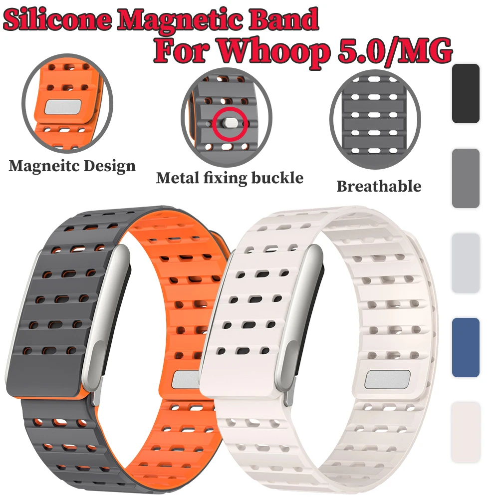 

Для WHOOP 5,0/MG браслет Soft-Touch силиконовый магнитный водонепроницаемый устойчивый к поту мягкий регулируемый резиновый ремешок для Whoop 5,0 MG ремешок