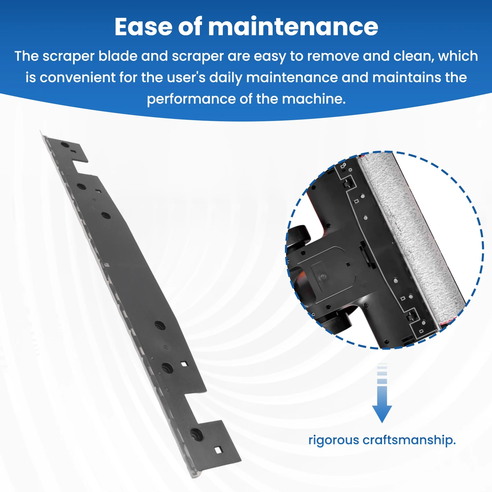 A23T For Dreame H12 Pro Floor Scrubber Bottom Scraper, Vacuum Cleaner Replacement Scraper Accessories Anti-for tangle