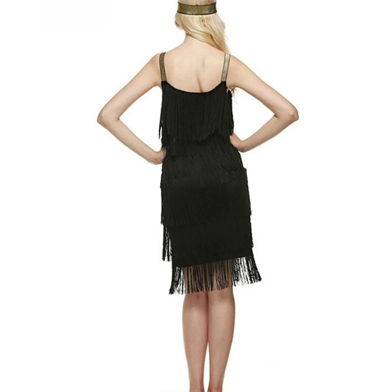 Chic Sexy Mouwloze Kwastje Jurk Vrouwen Luxe Cocktail Great Gatsby Party Zomer Korte Jurken Danskostuums Kleding