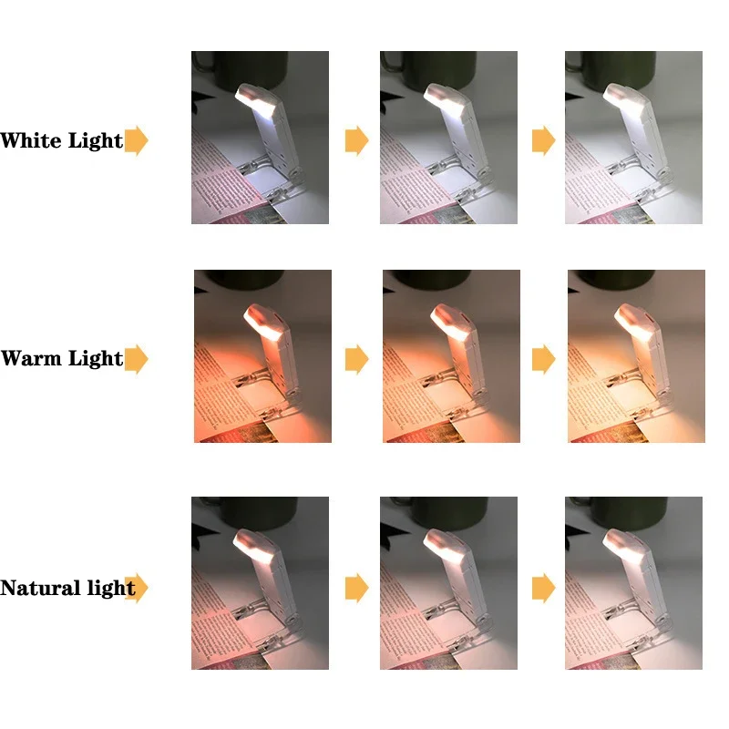 USB Rechargeable Book Reading Light Brightness Adjustable LED Clip on Book Light Eye Care Book Lamp for Kids Read Light