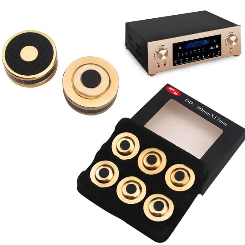 

6Pcs Pure Copper Shock-absorbing Foot Nail Amplifier Shock-absorbing Nail Tripod Gasket Audio Machine Foot Shock-proof Pad