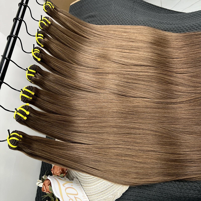 #6 Colored Straight Human Hair Bundles 100% Unprocessed Raw Virgin Human Hair Weave Extensions Vietnamese Hair Double Weft