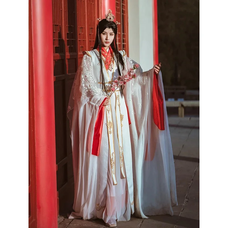 Han Fu Halloween DY20Heavenly Officials Bless The Crown Prince Joy God Xie Lian Cos Feather Que Peacock Cosplay Costume