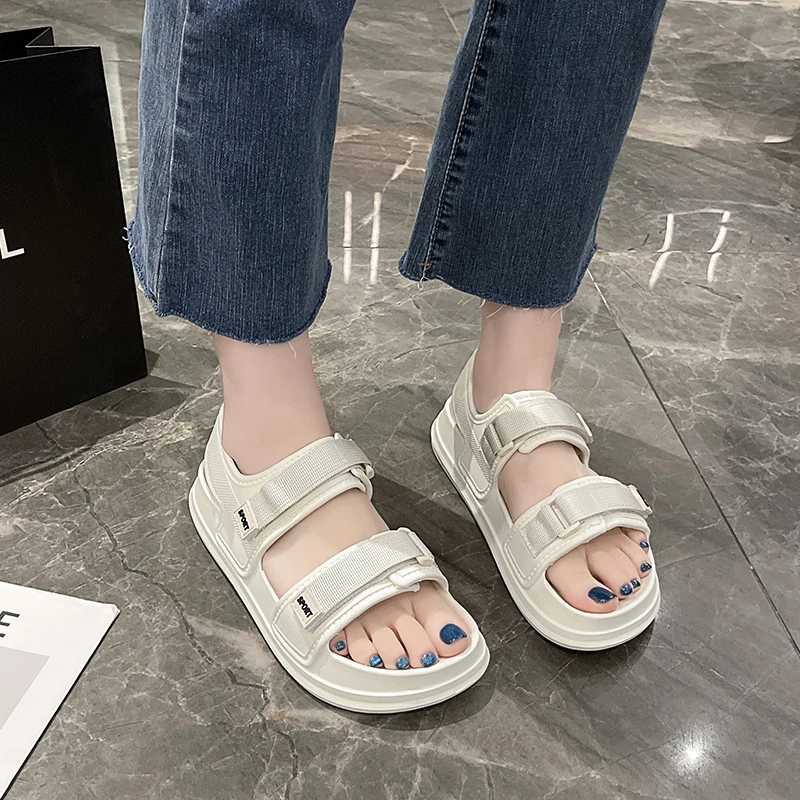 Platform sandals for women Summer 2024 new casual all-match couple Velcro wearing sandals sports beach shoes for men