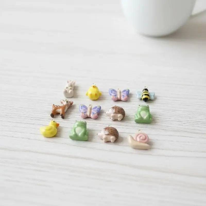 Fun Cartoon Animal DIY Pendant Bracelet Necklace Cute Sweet Deer Lamb Squirrel Stainless Steel Pendants Jewelry Accessories