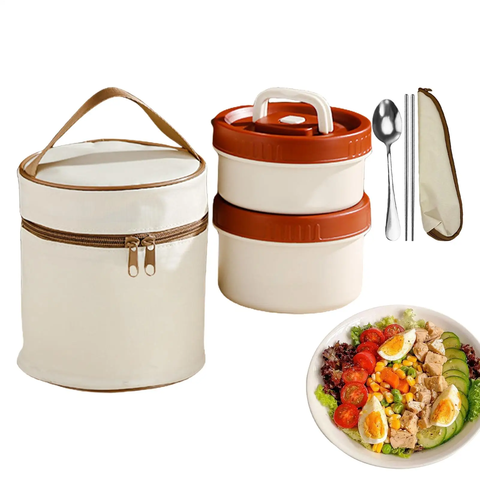 

Work Lunch Box Lunch Boxes Insulated Container Set Microwaveable Reusable Food Storage Meal Prep Containers Multi-Layer With