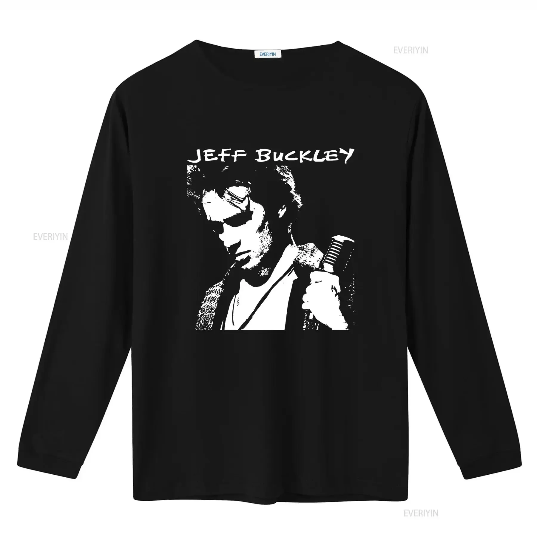 Jeff Buckley 90s Black And White T shirt Retro Musician Print Casual vintage Washed streetwear Top For Everyday Wear Unisex