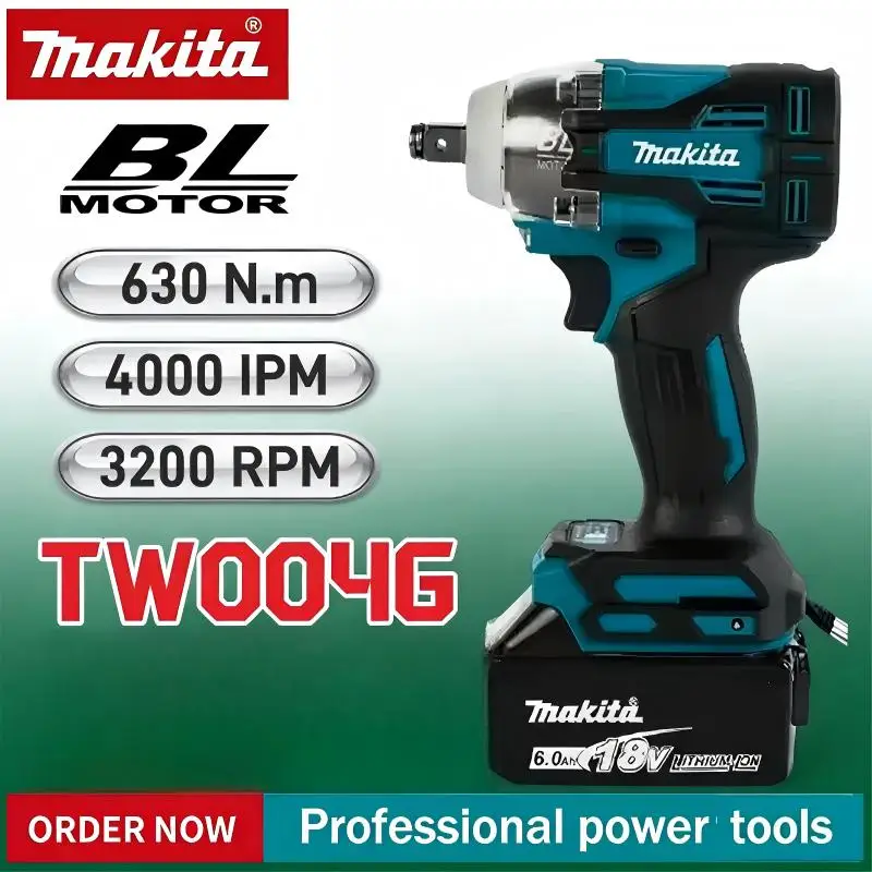 

Аккумуляторный шуруповерт Makita TW004G 450Н.М 18В, бесщеточный, электрический, перезаряжаемый, без аккумулятора