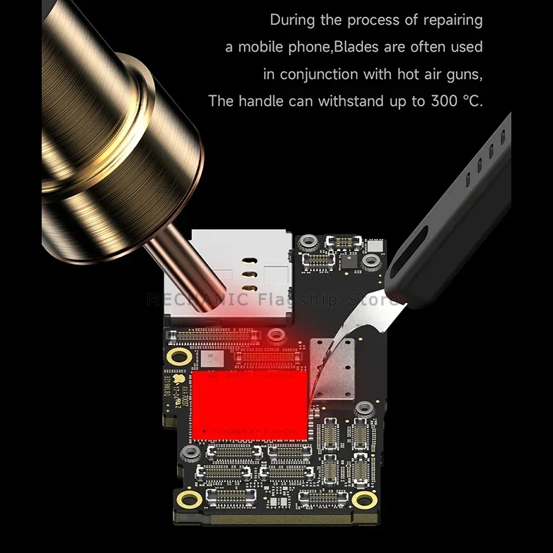 メカニック一体型リワークブレードセット、クイックエッジ7、IC、CPU、携帯電話の境界線用の多機能耐久性ブレードハンドル、接着剤の除去