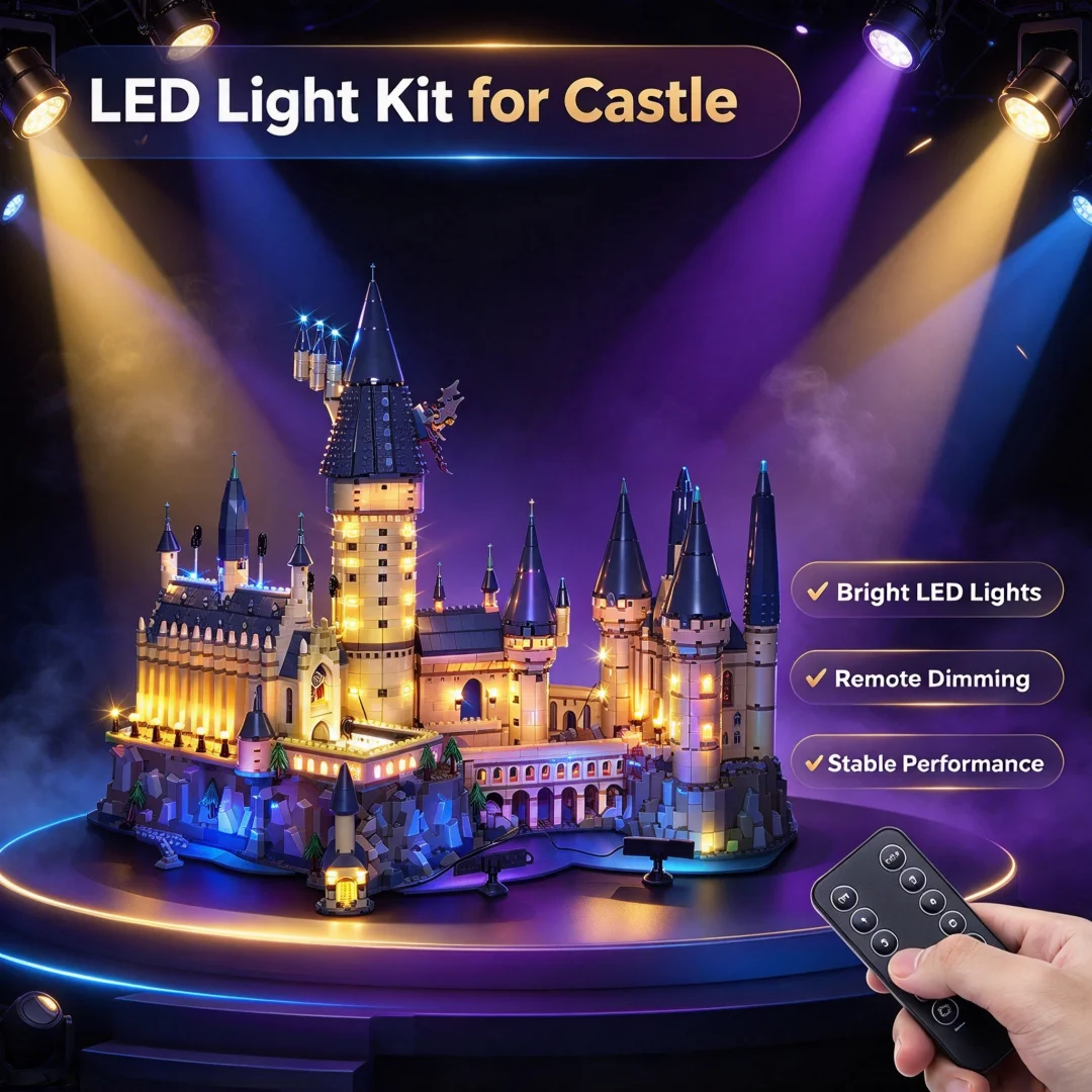 Building LED Lighting Fixtures, 71043 Compatible with MOC, Building a Large Castle with Remote Control Lighting