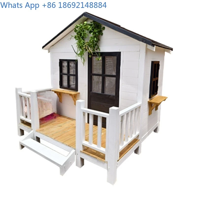 Outdoor Cat House Wooden Dog Shelter Garden Playhouse for Pets Portable Pet Cabin Assembly Backyard Animal