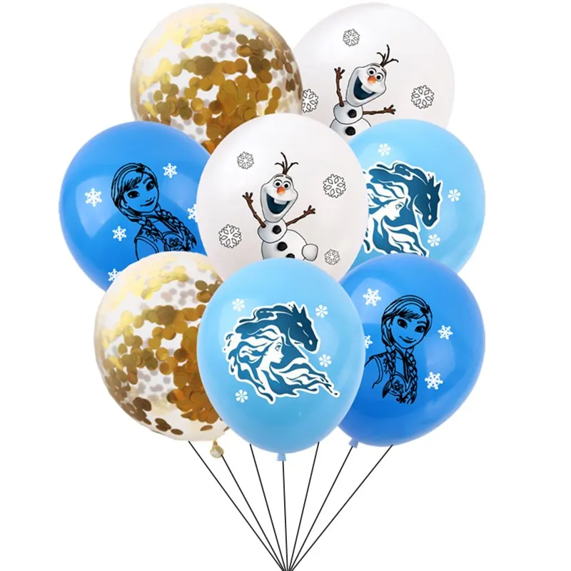 10/30 قطعة الكرتون المجمدة موضوع آنا إلسا الأميرة 12 بوصة اللاتكس بالون الفتيات عيد ميلاد سعيد بالونة ديكور الاطفال اللعب الهدايا #4