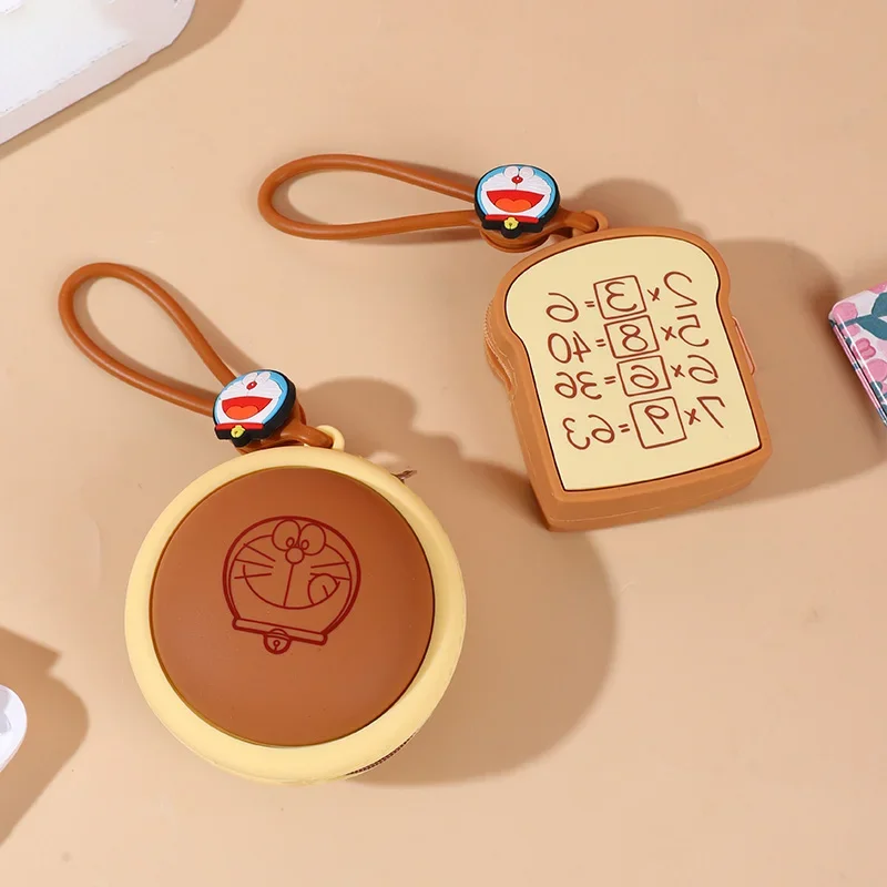 2024 New Doraemon Anime Any Gate Dorayaki Silicone Zero Wallet Cartoon Cute Memory Bread Earphone Storage Bag Birthday Gift