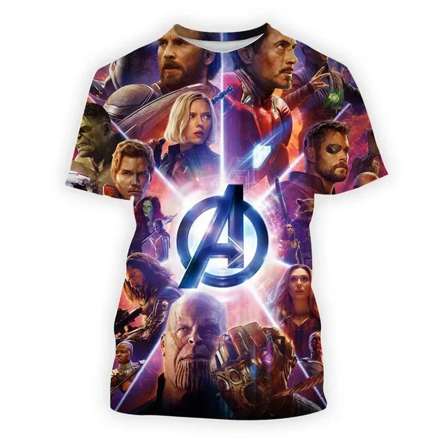 Marvel T-shirt Kids Hulk Superhero 3d T-shirt Male Female Summer Short Sleeve Top T-shirt Female Anime Unisex T-shirt