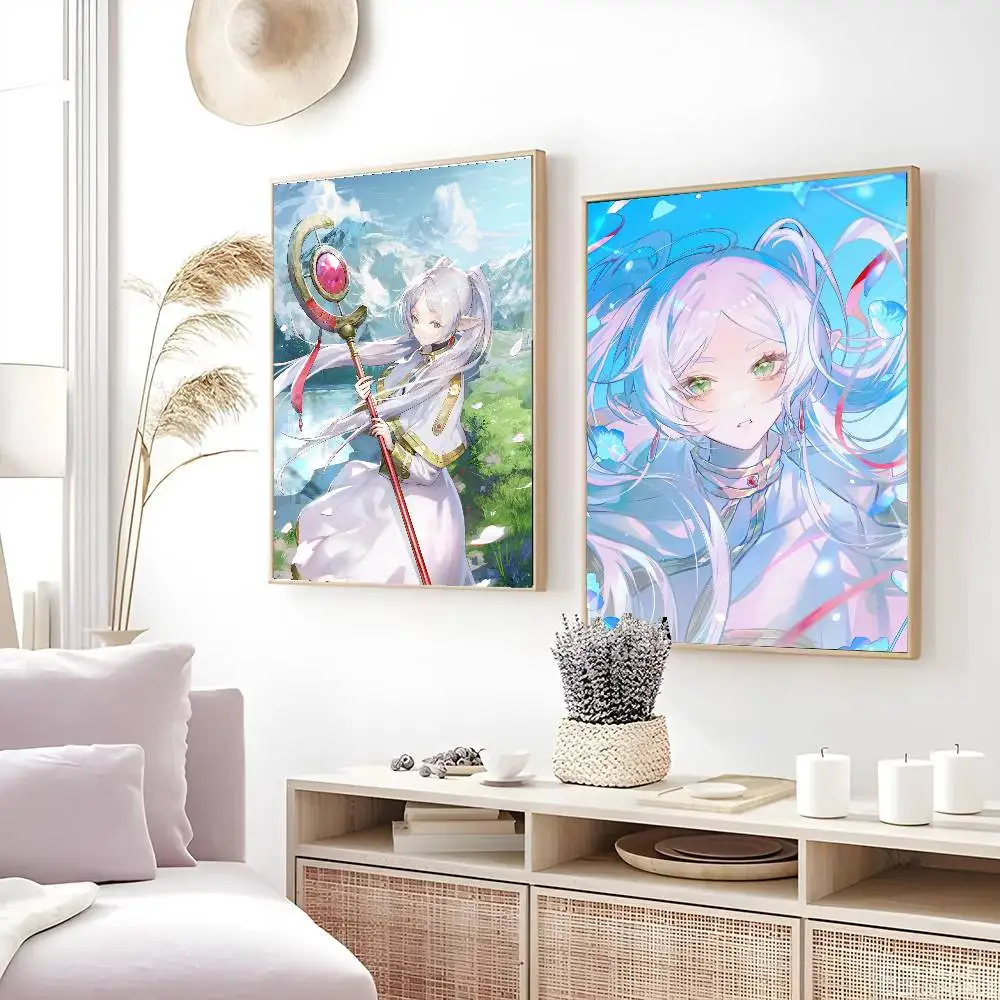 Frieren Anime Frieren Beyond Journeys End Poster Art Sticky Wall Waterproof Home Living Room Bedroom Bar Aesthetic Decoration
