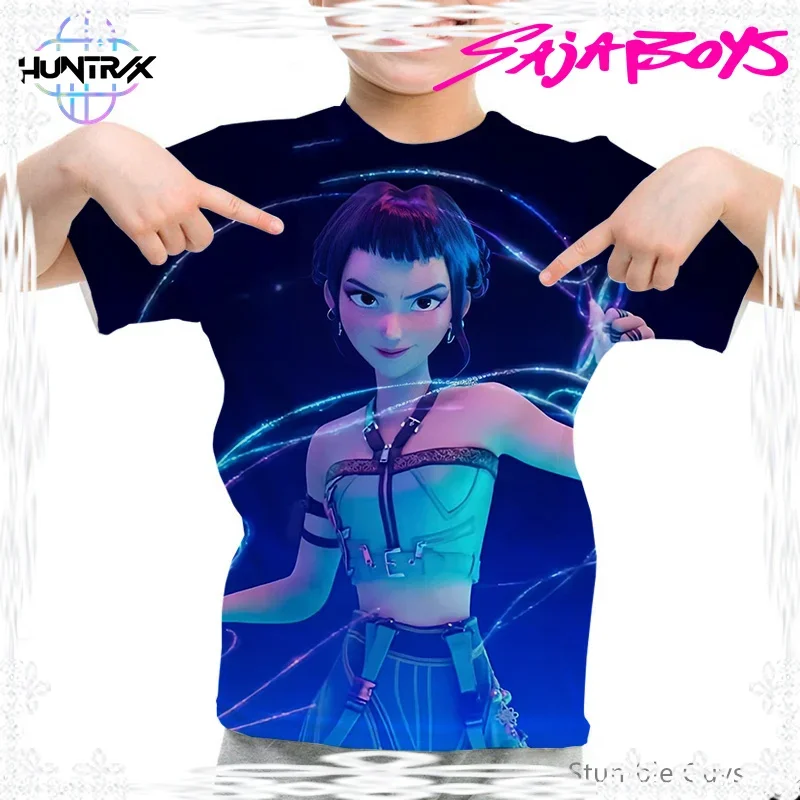 

Anime Clothes Kids Kpop Demon Hunters 3D Cartton Short Sleeve Casual Fashion Summer Boys Girls T-Shirt