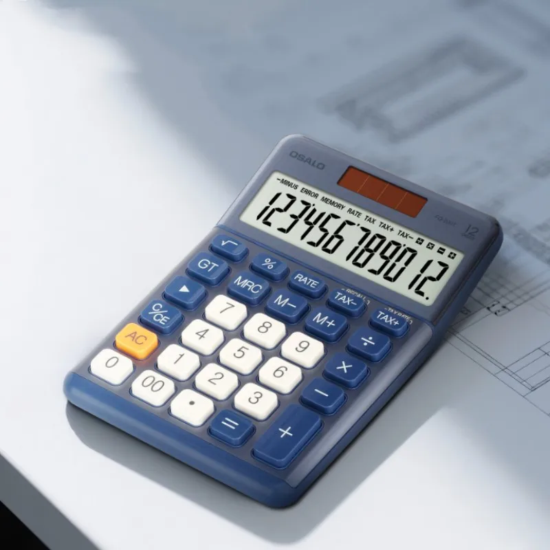 

FQ-200T Office Desktop Calculator Tax Rate Calculation 12 Bit Large Screen Accounting Solar Computer Calculators
