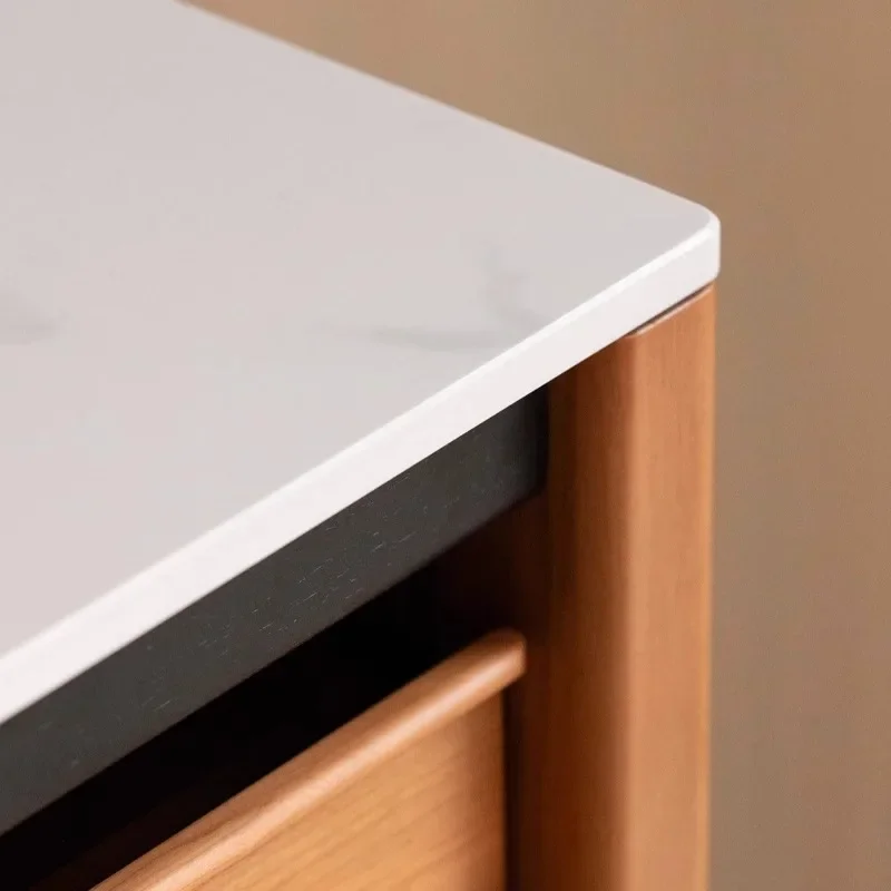 خزانة جانبية لتناول الطعام مصنوعة من الخشب الصلب متعددة الوظائف للمطاعم #4