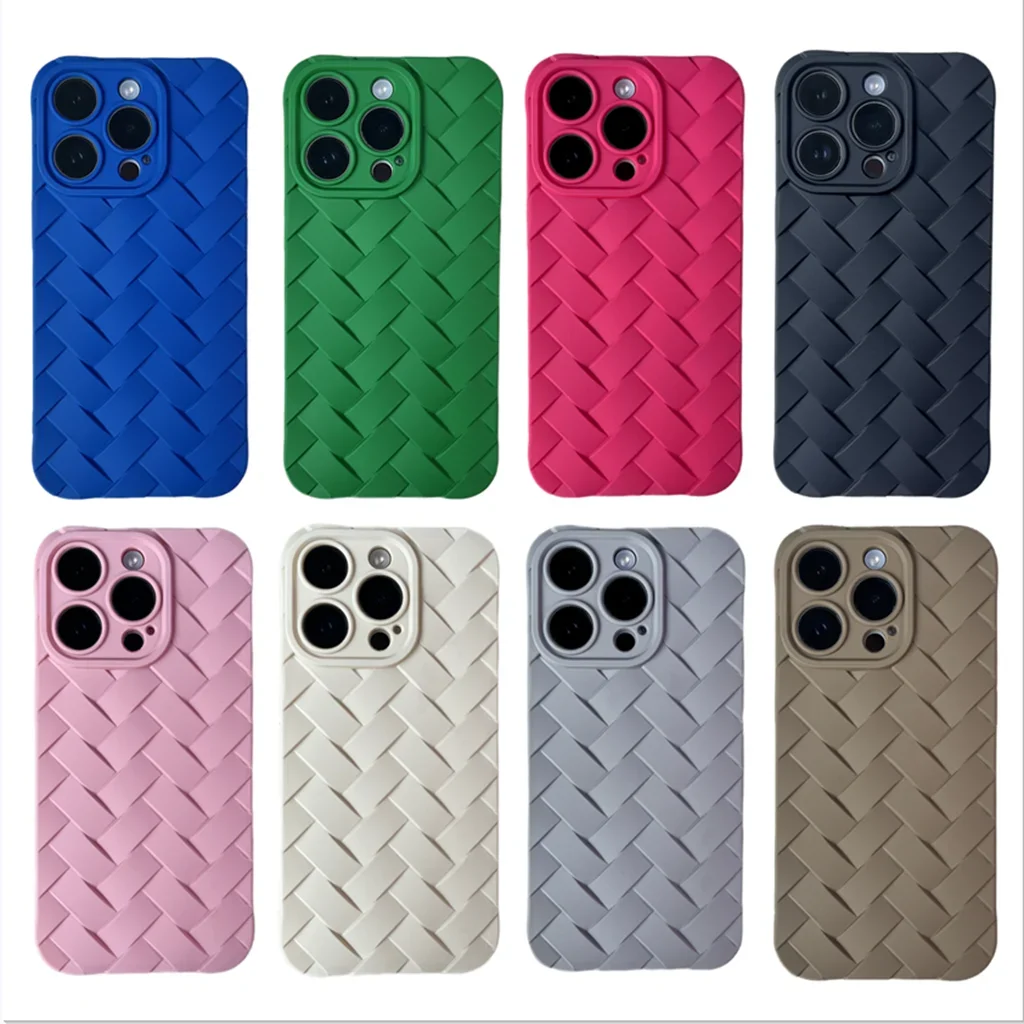 Multicolour Woven Pattern TPU Soft Cover Case For iPhone 15 14 13 12 11 Pro Max 14 15 Plus Shockproof Protective Phone Case