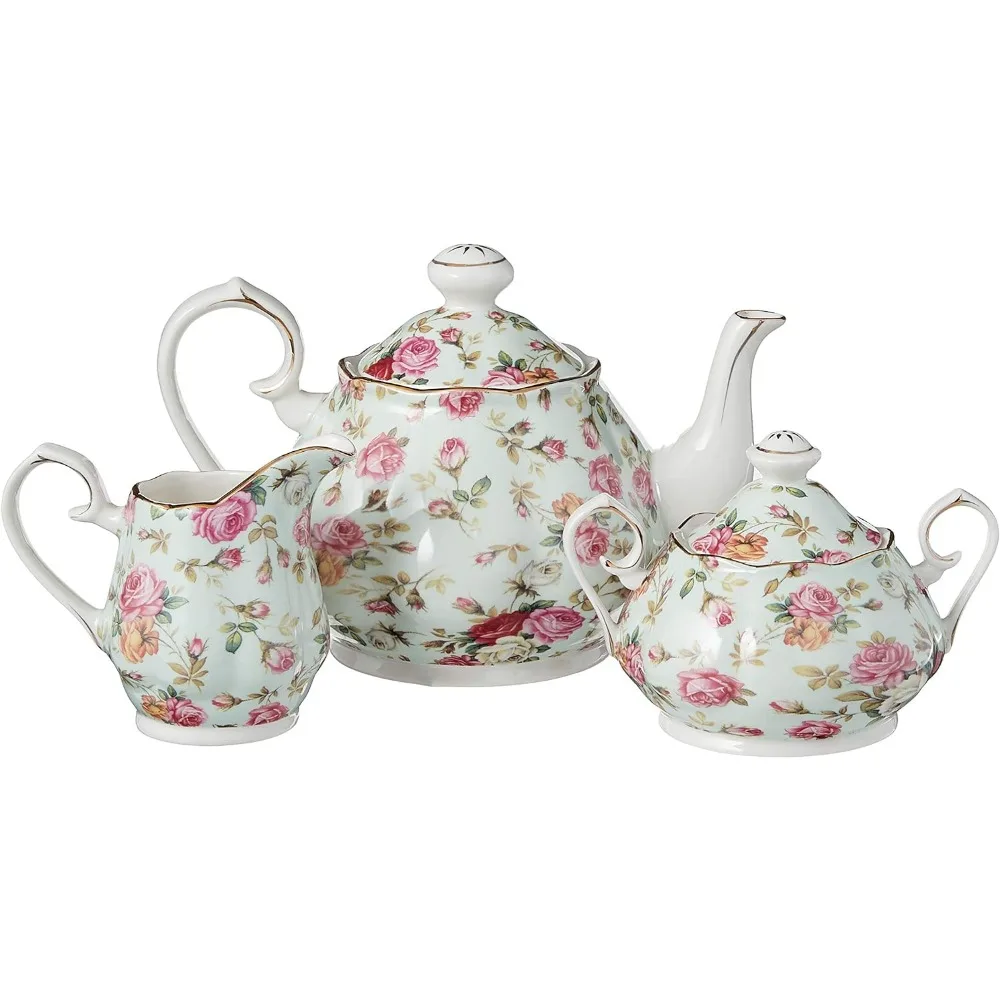 Imagem -04 - Rose Chintz Cerimônia do Chá Grupo Tea Cup Teaware Cozinha Jantar Bar Casa Jardim 11 Pcs