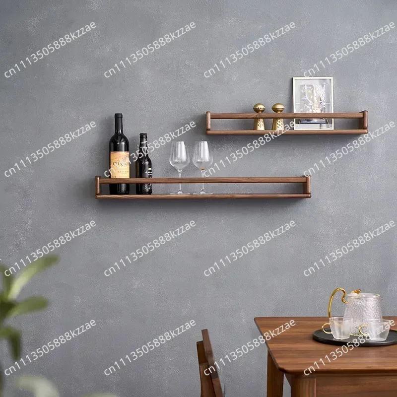 Kitchen Organizer Network Pop Wall Shelf Load-bearing Magazine Wall Hanging Walnut Storage Rack Eco Friendly Kitchen Spice Rack
