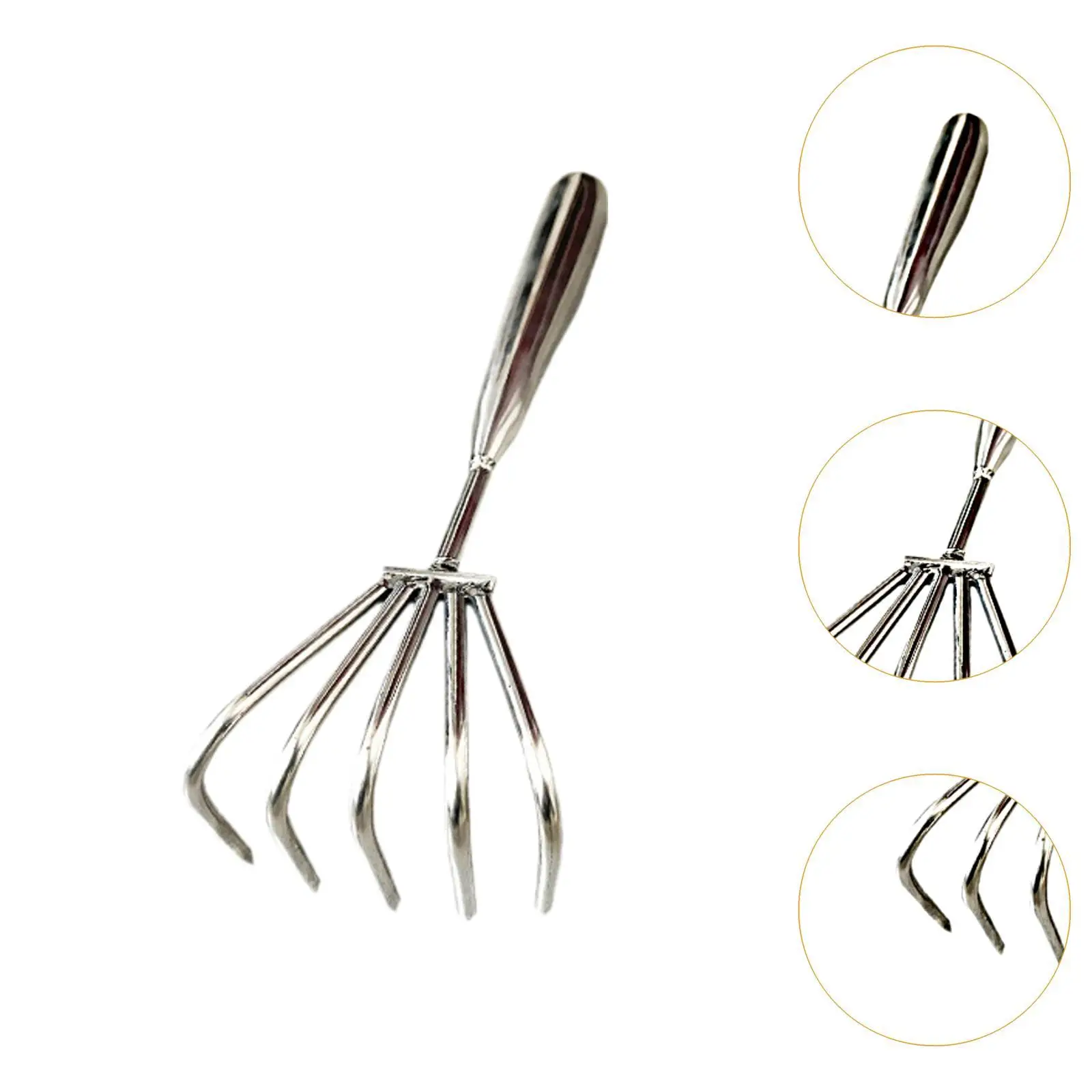 Stainless Steel Claw Rake Practical Easy to Use Lightweight Seafood Shell Digger Tool Hand Rake for Loosening Leaves Accessories