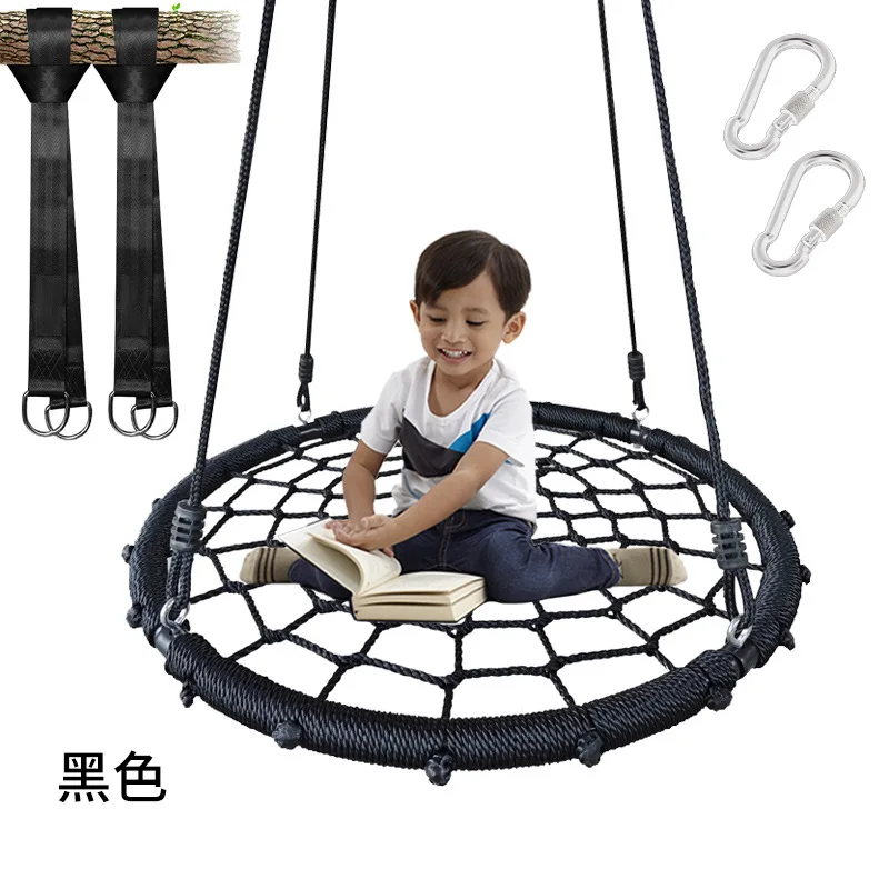 80cm Woven Bird Nest Hammock Outdoor Swing Children Mesh Rope Hanging Chair PE Rope Internet Celebrity