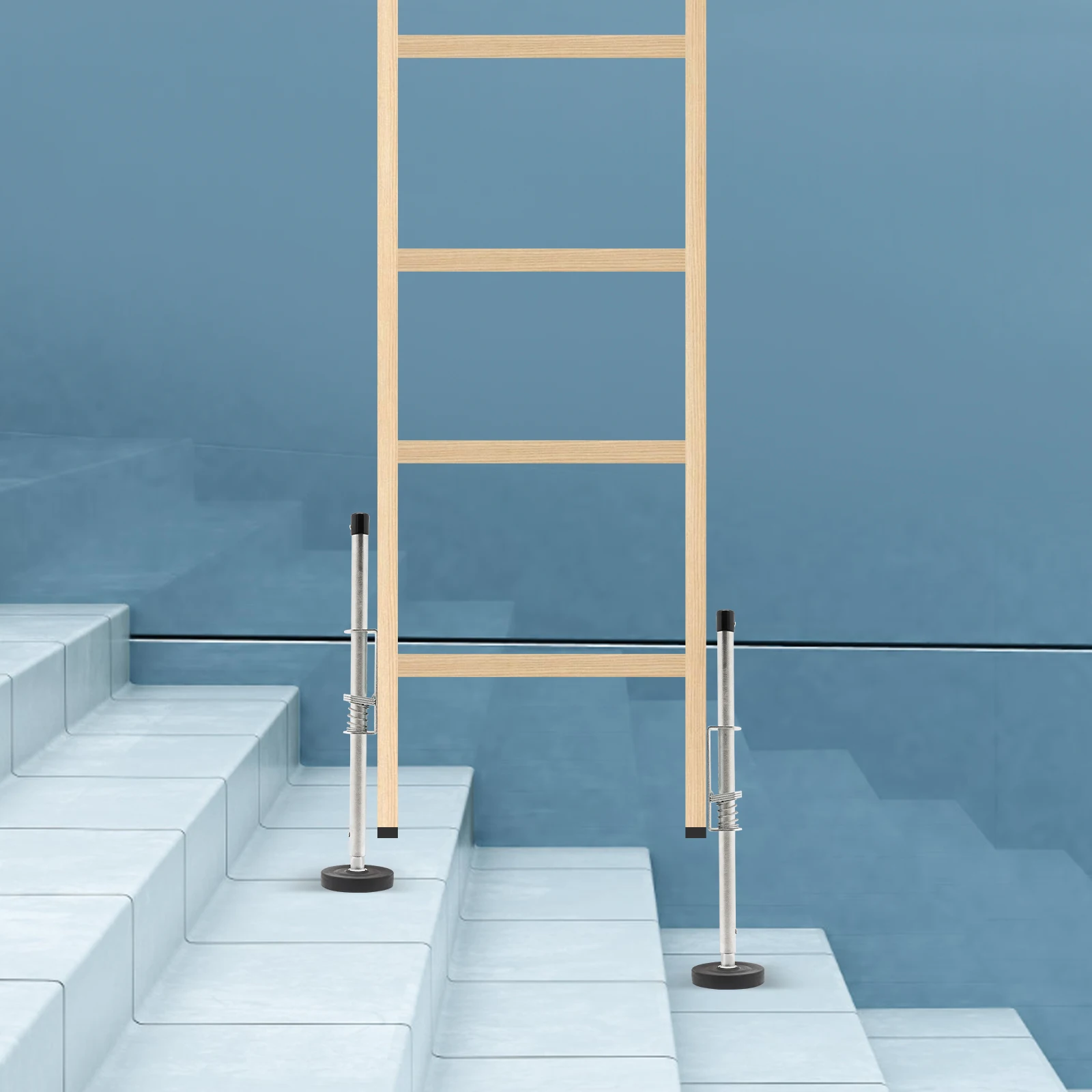 Ladder Stabilizer 330 lbs Load-Bearing, Anti-Slip Rubber Feet with Adjustable Height for Safe High-Altitude Work