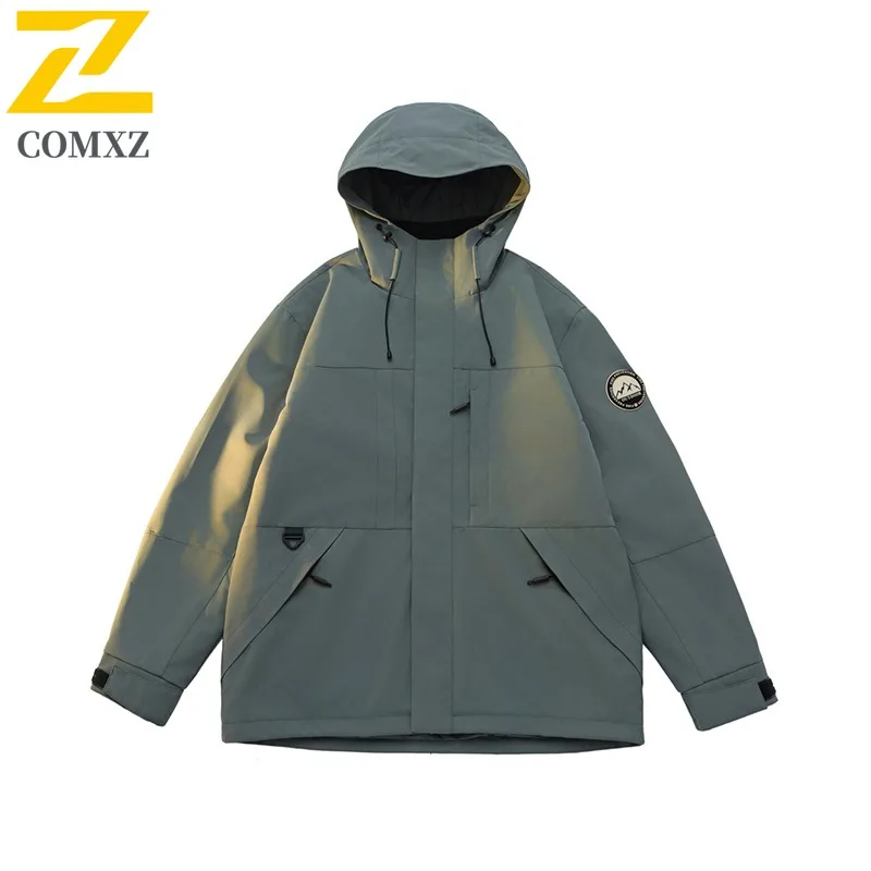 سترة COMXZ للرجال للاستخدام الخارجي، سترة خريفية خفيفة الوزن بغطاء للرأس ومقاومة للرياح ومريحة للاستخدام اليومي #2