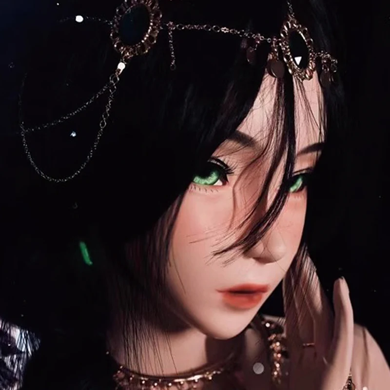 Customized Female Sweet Girl Resin Half Head/Full Head OR Kigurumi BJD Eyes Crossdress Cosplay Japanese Anime Role Mask