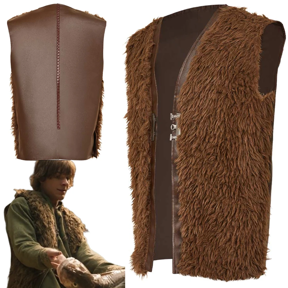 

Hiccup Cosplay Fantasy Faux Fur Vest Clothing 2025 Movie How Train Dragon Costume Disguise Adult Men Fantasia Party Outfits