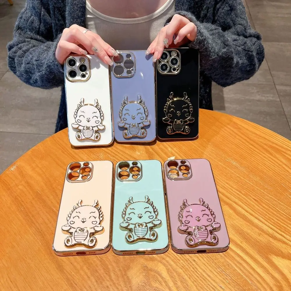 

Cartoon Dragon Mobile Phone Holder Foldable Animals Folding Phone Desktop Stand Metal Creative Table Phone Holder Phone Clip