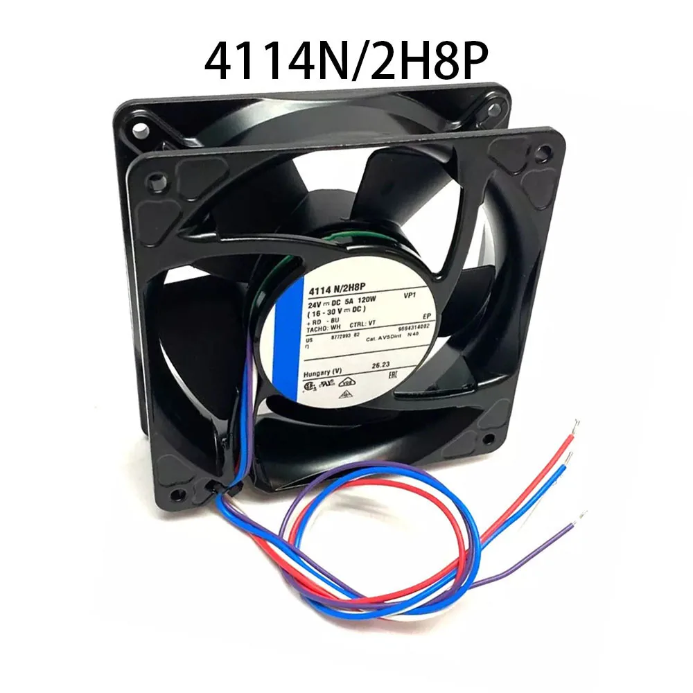 Case cooling Axial Fan 120*120*38MM 4114N/2H8P DC 24V 120W 4-wire radiator