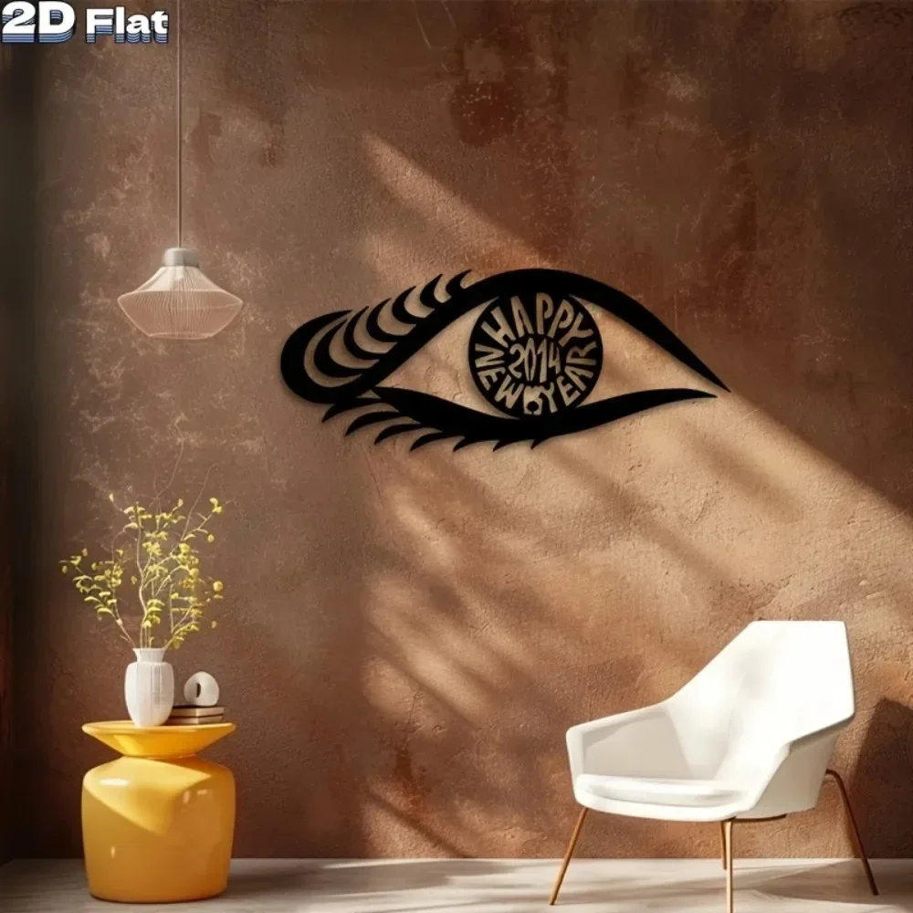 CIFBUY Iron Wall Art Long Eyelash Eye Metal Sign Minimalist Line Hanging Decor Modern Atmosphere Plaque For Home Bedroom Indoor