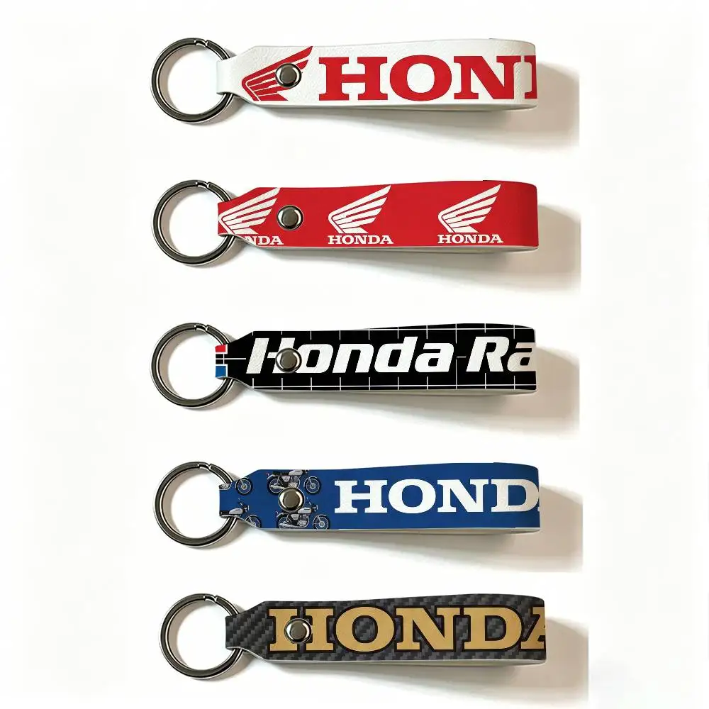 Motorrad HONDA PU-Leder Schlüsselanhänger Minimalistischer Schlüsselhalter Langlebiger Schlüsselorganizer Autoschlüsseltasche Zubehör Geschenk