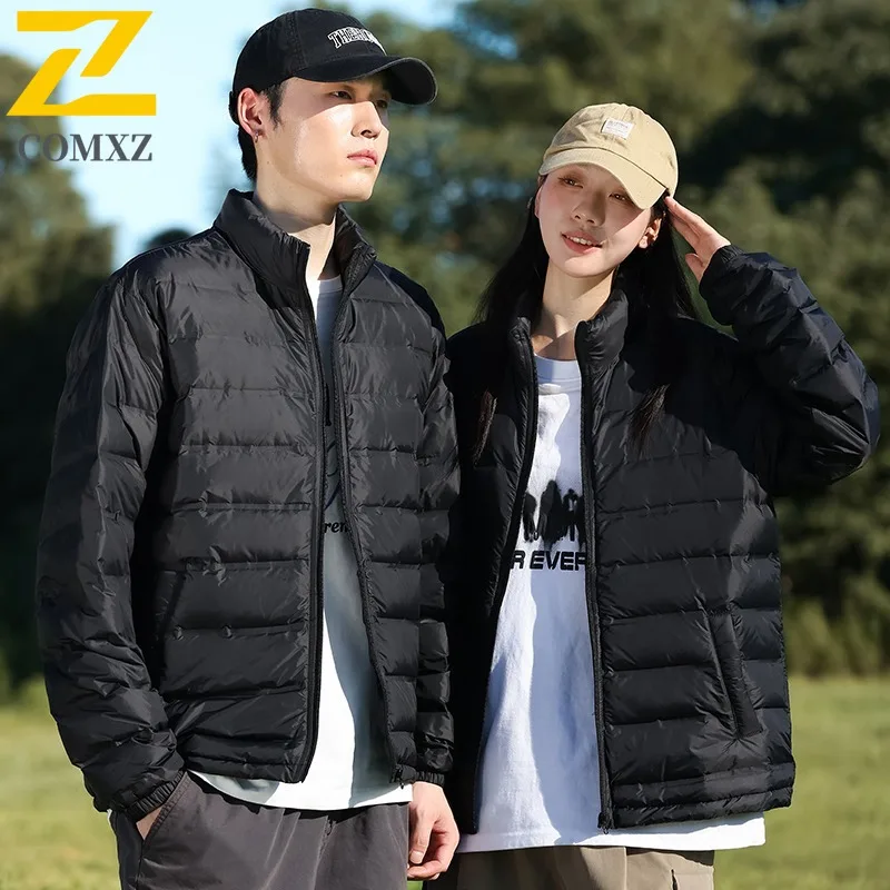 COMXZ-abrigo Parker para hombre, moda coreana, elegante, de Color sólido, acogedor, acolchado de viaje, chaquetas holgadas a prueba de viento y nieve