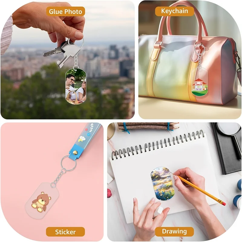 

THIVN-для DIY ювелирных изделий, брелок, заготовки, прозрачный акриловый набор украшений для упаковочных этикеток, подарков
