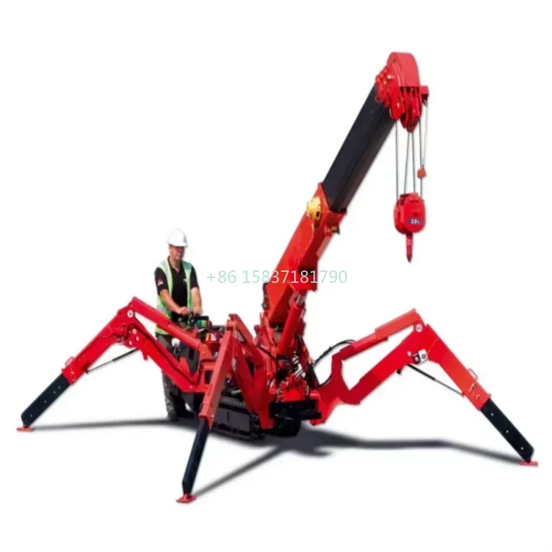 Platform Pengangkat Derek Laba-laba Remote Control Mini Spider Crawler Derek Lift Hoist Kaca Pengangkat Dinding Derek Laba-laba Kecil Teleskopik