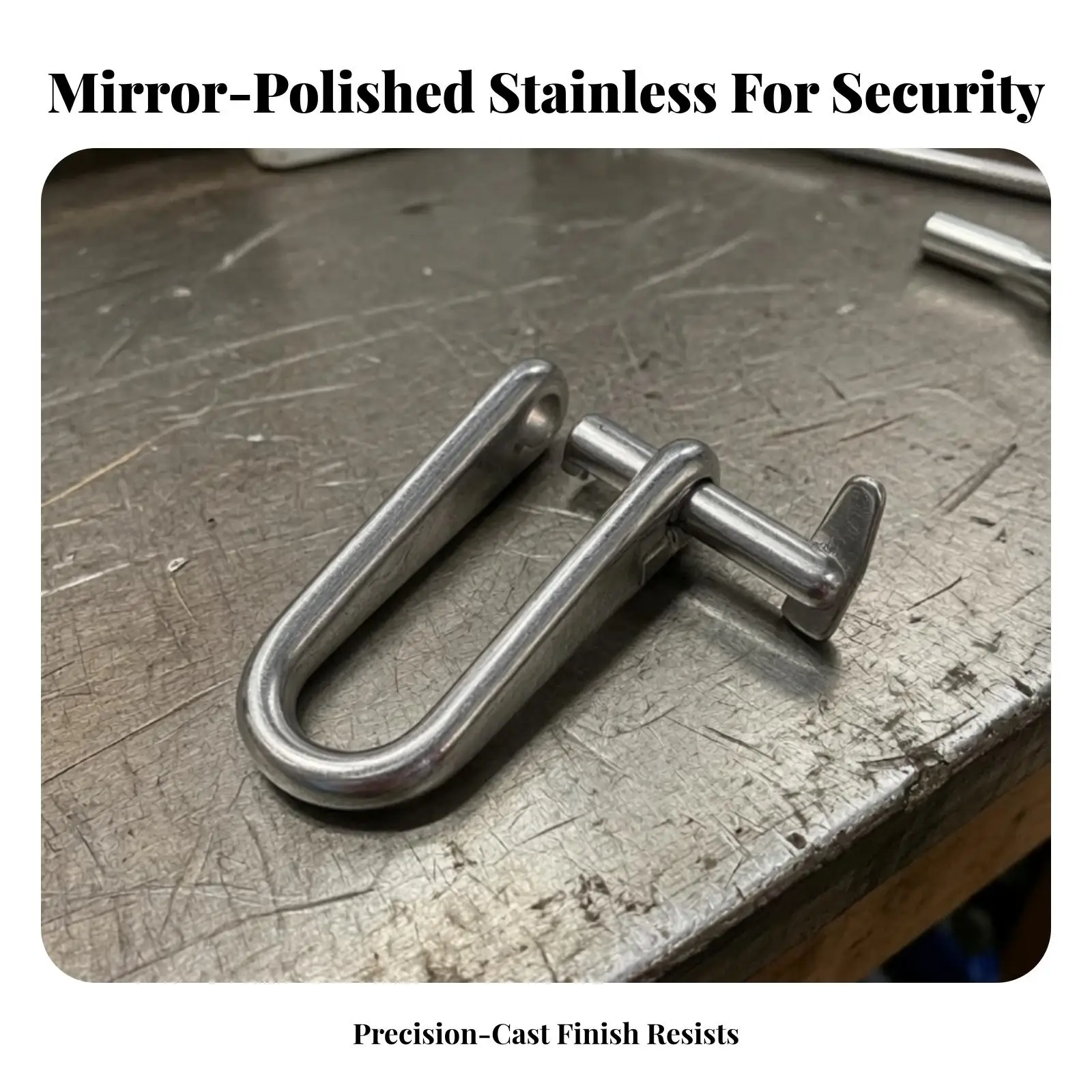 Shackle with Cross Pin Compact Shackle with Locking Clip Hardware Low-Profile for Rigging, Marine