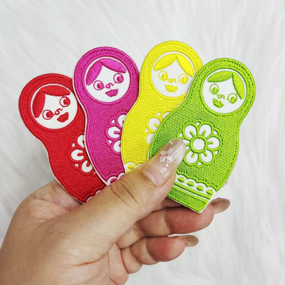 30pcs/Lot Cute Embroidery Patch Matryoshka Russian Doll Girl Clothing Decoration Accessories Craft Diy Applique