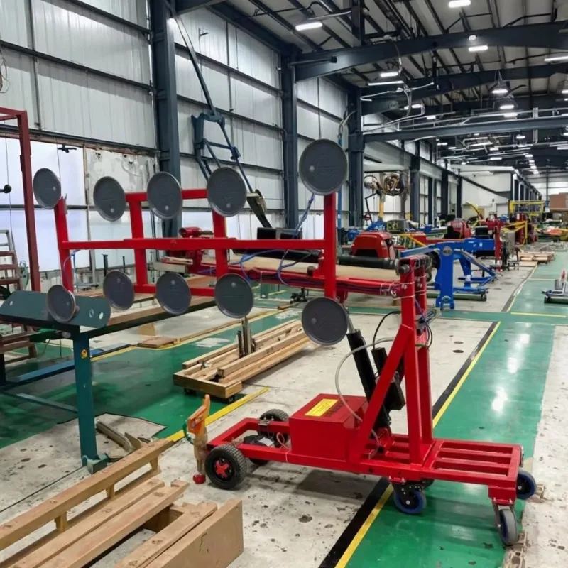 Manual Glass Vacuum Flipping Walking Rotating Lifting Crane Glass Suction Cup Lifter Cart For Door And Window Installation