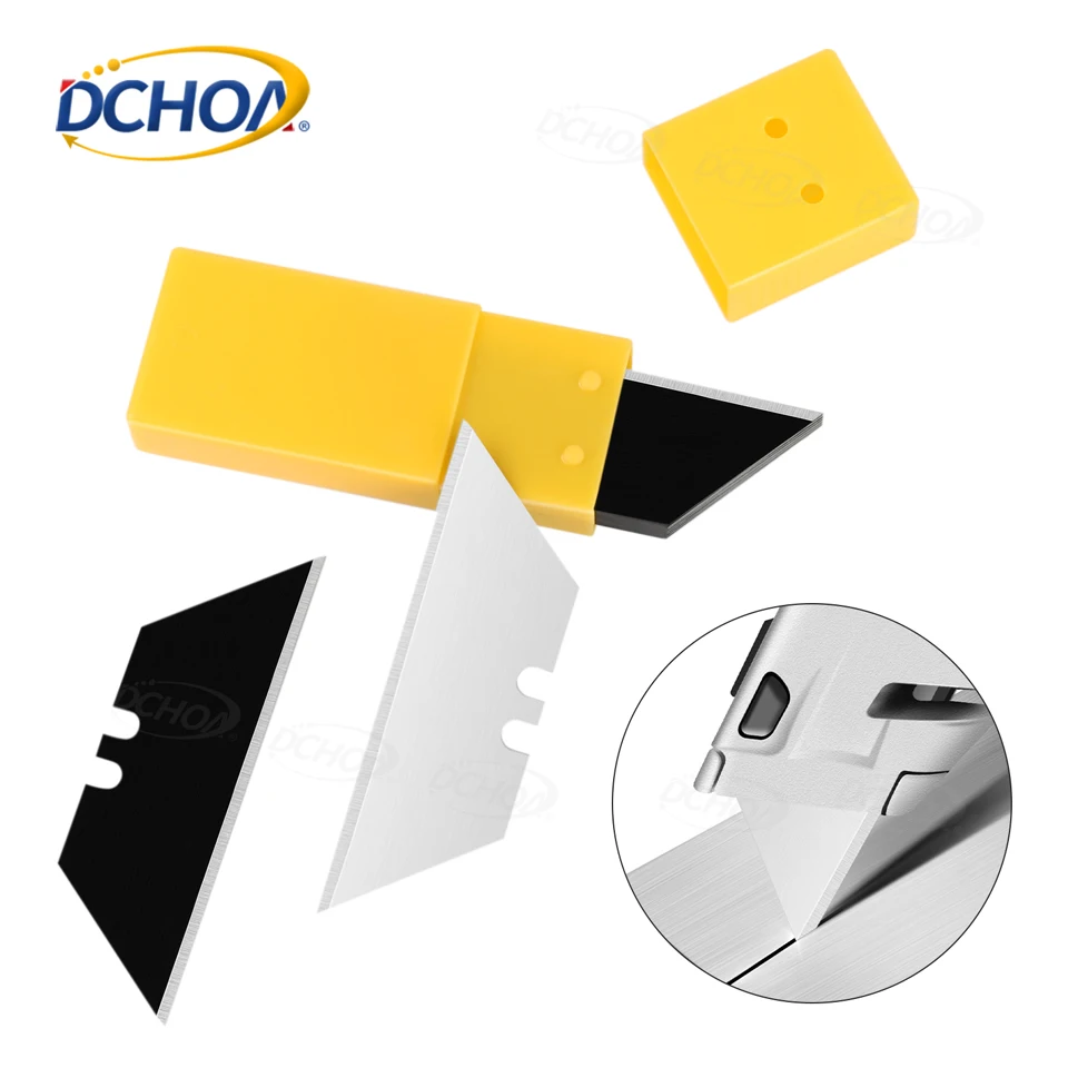 DCHOA 10PCS Mini Utility Knife Blades High Carbon Steel Replacement Blades for Vinyl Wrap PPF Film DIY Cutting Accessories