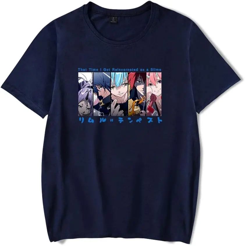 New That Time I Got Reincarnated as a Slime Anime T-Shirt Merch Casual Short Sleeved T Shirt Unisex Tee