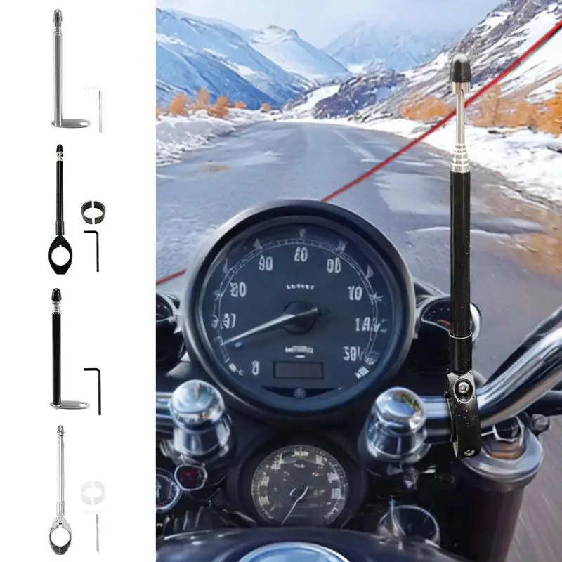Motorcycle Anti Kite Wire Device Flagpole Retractable Motorcycle Flag Pole Mount Kit Portable Flag Mount Accessories Travel Flag
