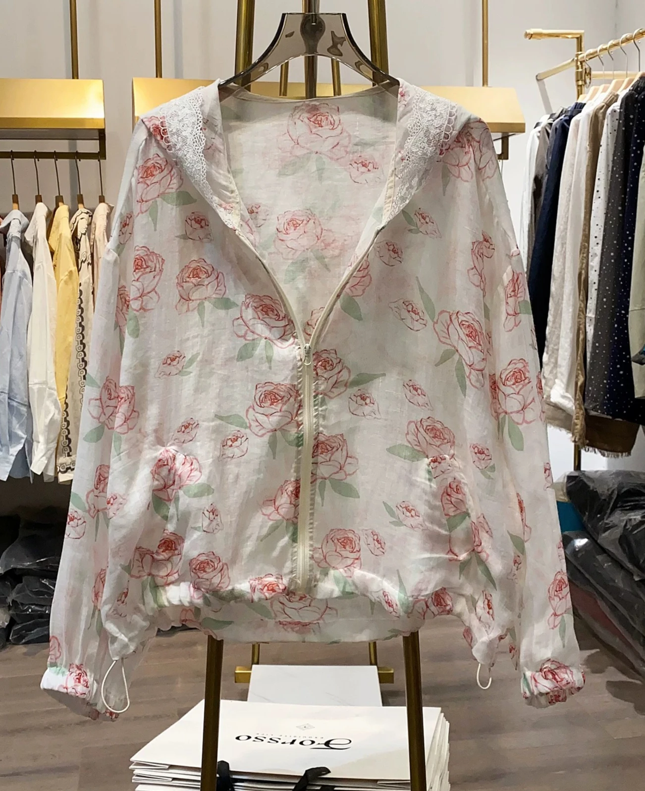 2026 Summer New Women's Jacket Loose Printed Hooded Windbreaker Top