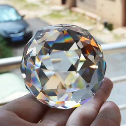 Clear Cut Crystal Sphere, Faceted Gazing Ball, Prisms Suncatcher, Home Decor, 40-80mm