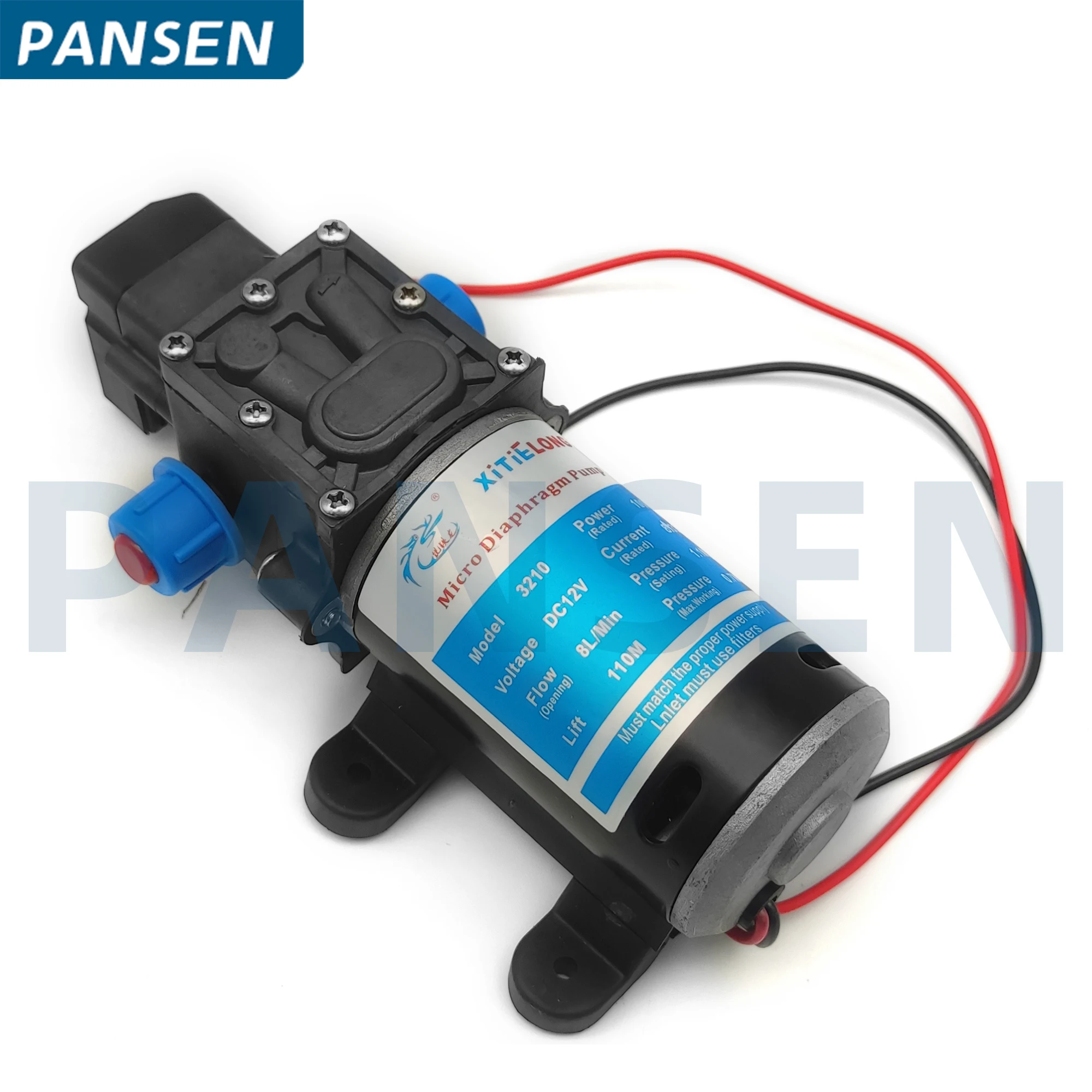 DC 12V 120W 130PSI 10L/Min Agricultural Electric Water Pump Black Micro High Pressure Diaphragm Self Priming Pump Sprinkler Car