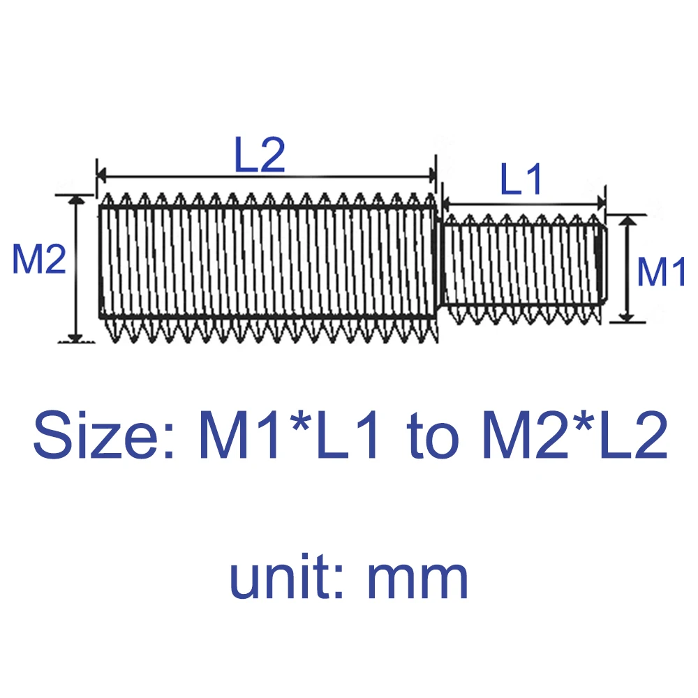 304 Stainless Steel Double Head Conversion Bolt M3 M4 M5 M6 M8 M10 M12 M14 M16 External Thread Changeable Diameter 1-10pcs - Image 6