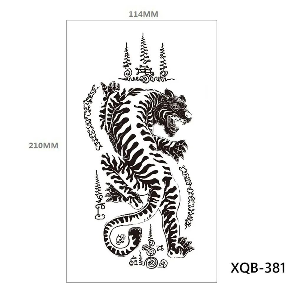 

Flower Skull Large Tribal Lion Warrior Tiger Wolf Tattoo Sleeve Black Tattoo Sticker Temporary Tattoos Fake Tattoo Stickers